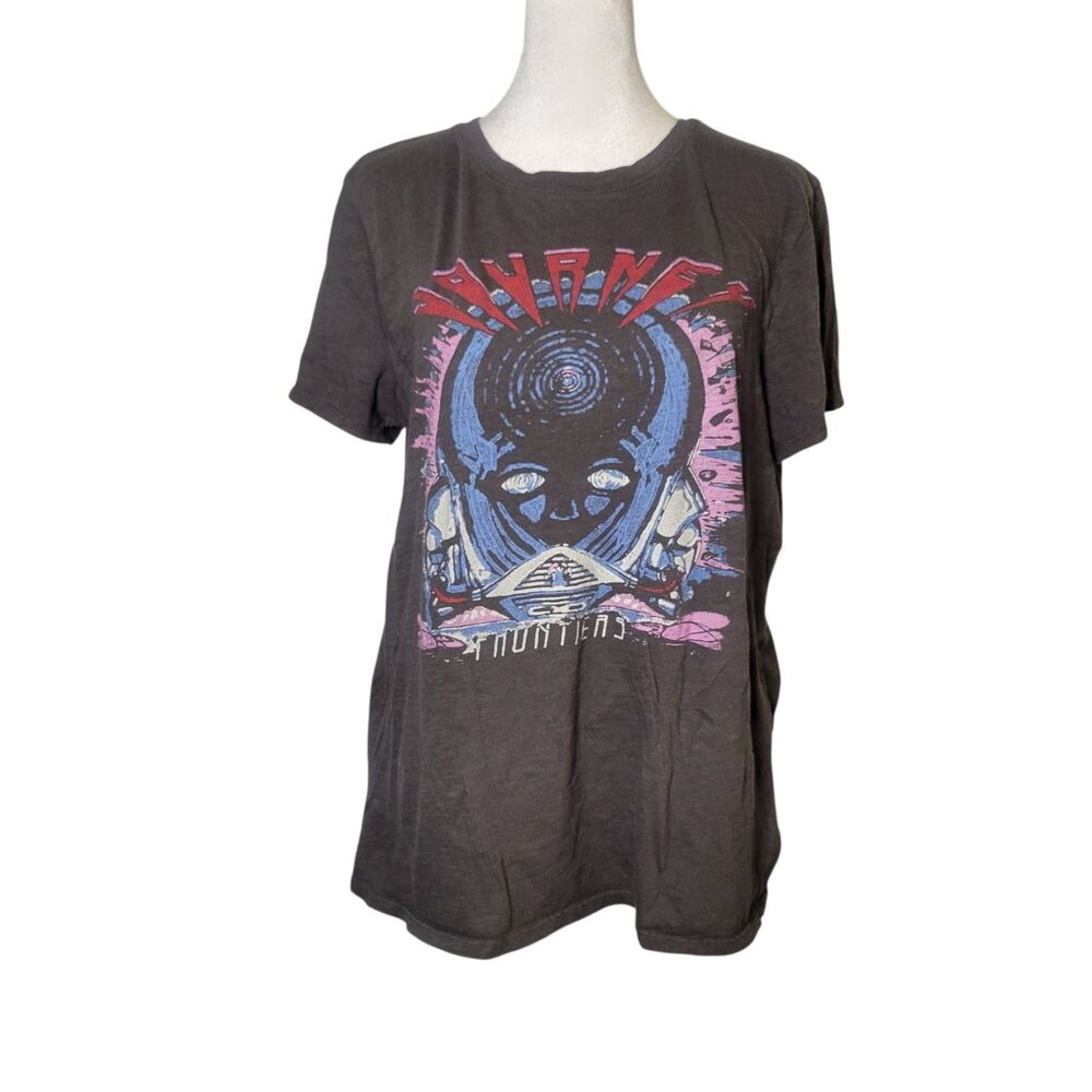 Lucky Brand Journey Frontiers Graphic T-Shirt Womens L Rock Indie Grunge Retro